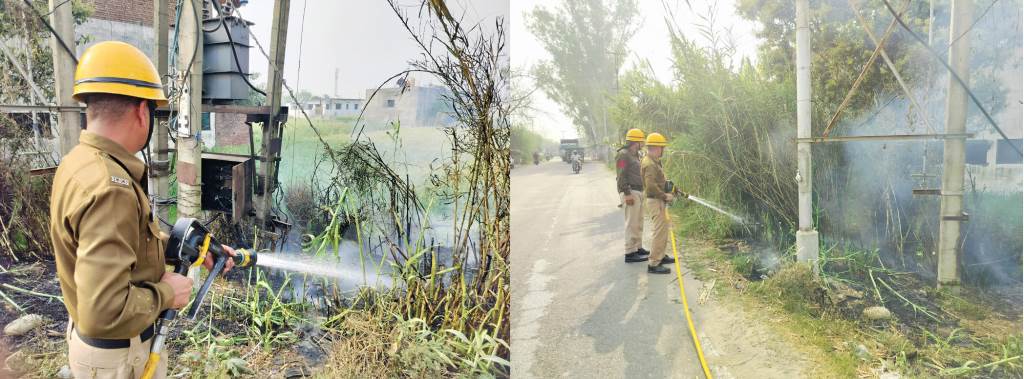 A bush fire broke out in Ajouli village controlled by the team from Fire Post Tahliwal